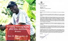 Ambassador of Cuba to Jamaica, Fermin Quiñones, sent a message on condolences for the demise of Matthias Brown, comunity leader and coordinator of the Westmoreland chapter of the Jamaica Cuba Friendship Association (JCFA).