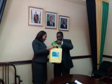 Minister of Transport and Mining of Jamaica receives the Cuban Ambassador.