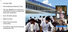 Head of the Cuban Medical Mission in Jamaica addresses Columbia University students.