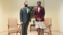The Cuban Ambassador to Jamaica, Fermín Quiñones Sánchez, paid a courtesy call last Friday, 4 February, on Ambassador Sheila Sealy Monteith, Permanent Secretary and Head of Foreign Service at the Ministry of Foreign Affairs and Foreign Trade of Jamaica.