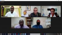 La Embajadora de Cuba en Jamaica, Inés Fors Fernández, sostuvo en la mañana de este miércoles una videoconferencia con el Dr. Tomlin Paul, Decano de la Facultad de Ciencias Médicas de la Universidad de las Indias Occidentales (UWI) en el Campus Mona, Jamaica, para examinar opciones de cooperación en materia de estomatología entre la alta casa de estudios jamaicana e instituciones cubanas homólogas.