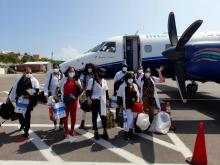 Cuban Medical brigade in the Turks and Caicos Islands takes donation to Santiago de Cuba.