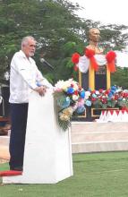 Inauguración de escuela y monumento a Martí.