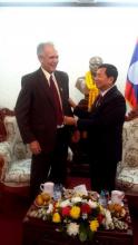 Ambassador of Cuba visits the People's Supreme Court of Lao People's Democratic Republic and is received by his President.