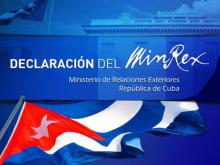 Declaración del Ministerio de Relaciones Exteriores de Cuba