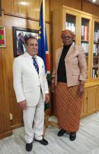 Viceprimera Ministra y Canciller de Namibia recibió al Embajador de Cuba.