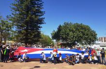 Windhoek's main avenue march celebrates victory against UN blockade.