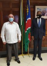 Speaker of the National Assembly of Namibia receives the Ambassador of Cuba.