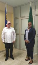 Minister of Justice of Namibia holds a meeting with the Cuban Ambassador.
