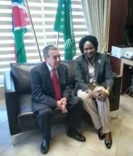 Embajador de Cuba sostiene entrevista con la Ministra de Educación Superior, Capacitación e Innovación de la República de Namibia