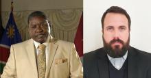 Director of Multilaterals Affairs of the Namibian Foreign Ministry receives a Cuban diplomat.