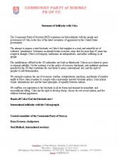 Declaración de Solidaridad con Cuba.