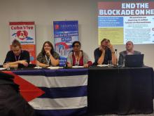 La Embajadora Ismara Vargas Walter intervino en una reunión paralela dedicada a la solidaridad con Cuba durante la 156 Conferencia Annual del Congreso de Sindicatos Británicos (TUC).