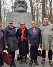 The event, organized by the Marx Memorial Library and the Communist Party of Britain, gathered people from diverse backgrounds to honor the life and work of Marx at his final resting place.