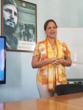  Como parte de los intercambios académicos entre Cuba y el Reino Unido la decana de la Facultad de Lenguas Extranjeras de la Universidad de La Habana, Elisa Cabrera Domecq, se encuentra en una estancia en la Universidad de Nottingham, para desarrollar su tesis doctoral