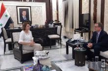 Reunión del Embajador Miguel Porto con la Ministra de Cultura de Siria