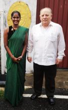 Meeting at the embassy in Sri Lanka with a student selected to study Medicine in Cuba