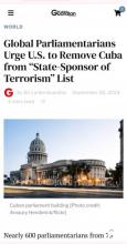 Divulga diario de Sri Lanka carta de parlamentarios a favor de Cuba