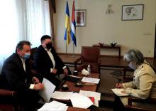 Recibe embajadora de Cuba en Ucrania a directivos del Comité Empresarial Ucrania-Cuba.