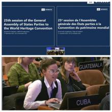 Cuba’s active participation in the 25th Assembly of States Parties to the World Heritage Convention